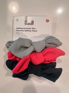 lululemon athletica Uplifting Scrunchie Bow 3-Pack - Gray, Pink, Black